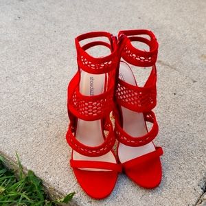 Fire red stiletto heels